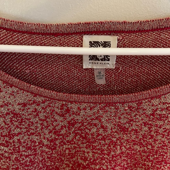 Anne Klein red and gold sweater - Picture 3 of 3
